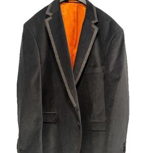 Brioni Italian Velvet Blazer Blue Size 53 Cupro Lined